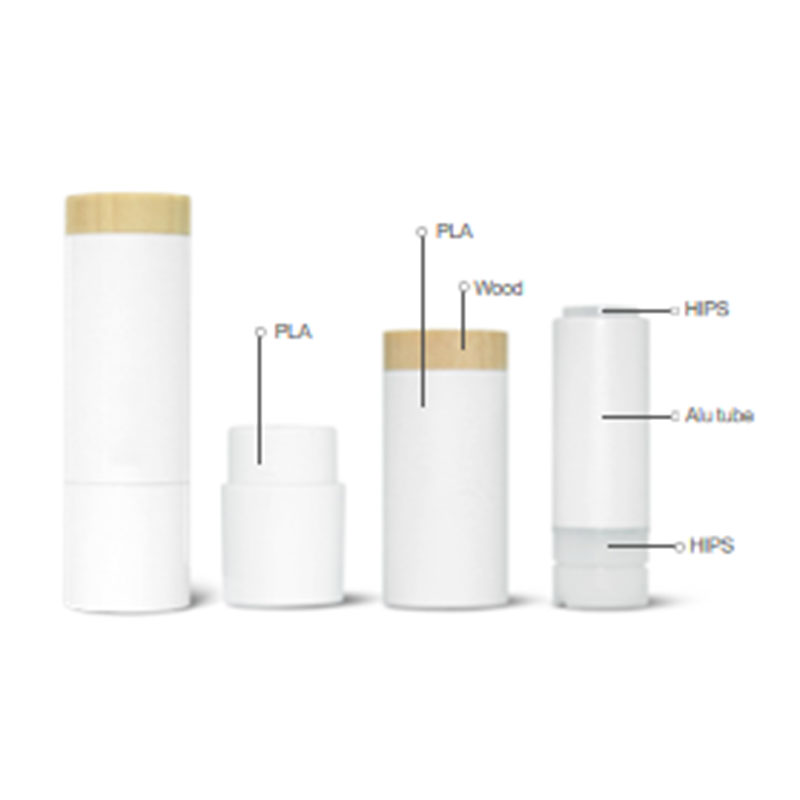 ไม้เนื้อแข็งไม้เมเปิล + PLA-Series-Lip-stick-Packaging-Tube