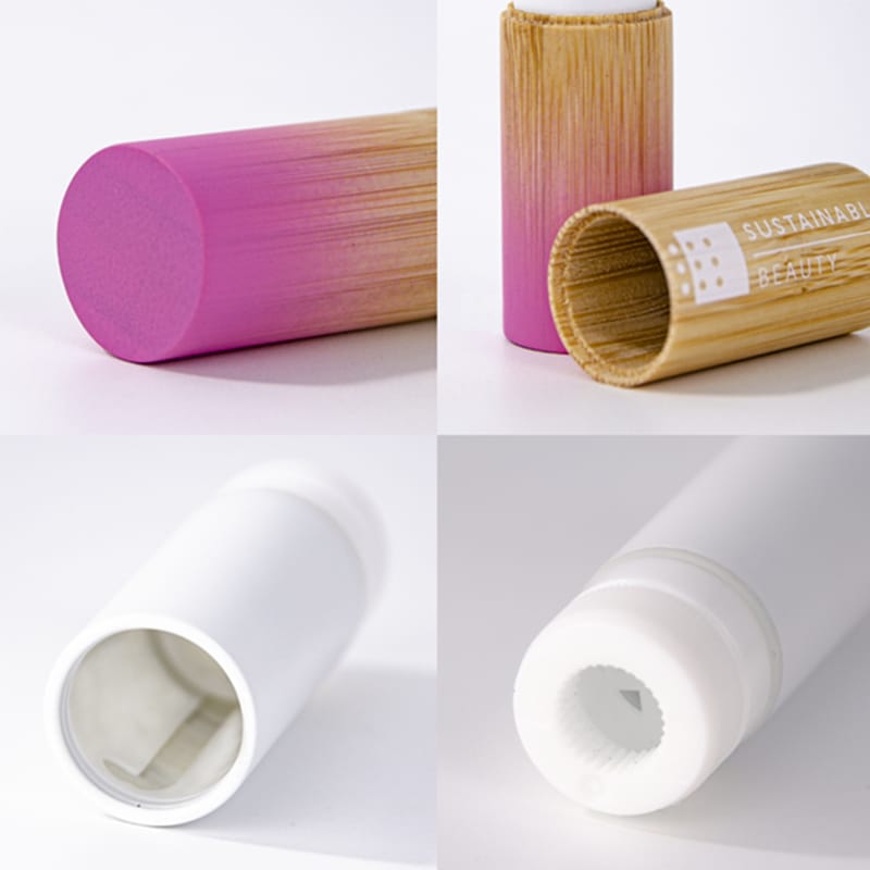 Gradient Series round shape Bamboo lipstick packaging (2)